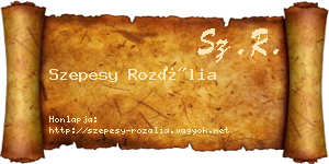 Szepesy Rozália névjegykártya