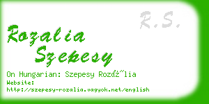 rozalia szepesy business card